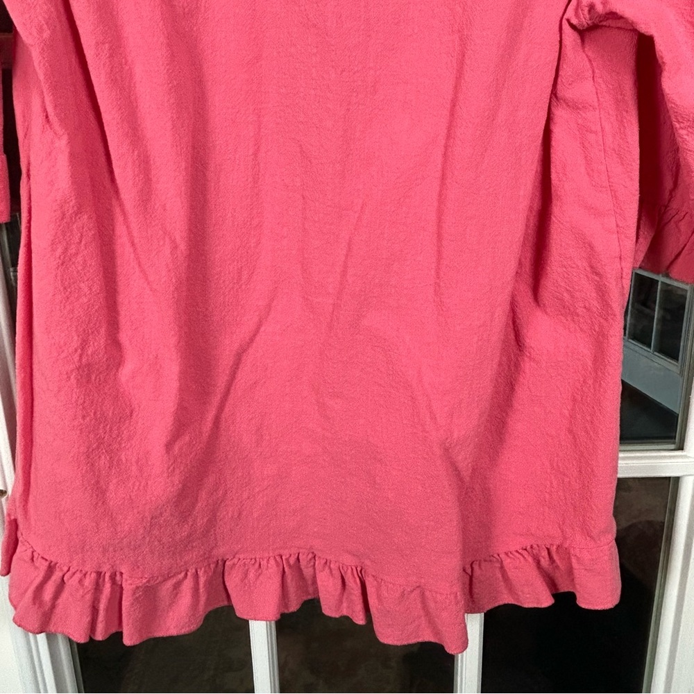 Pink‎ Ruffle Hem V-Neck Top - Picture 8 of 11
